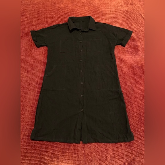 (NWOT) Black Shirt-Dress Swimsuit Coverup - Picture 1 of 9